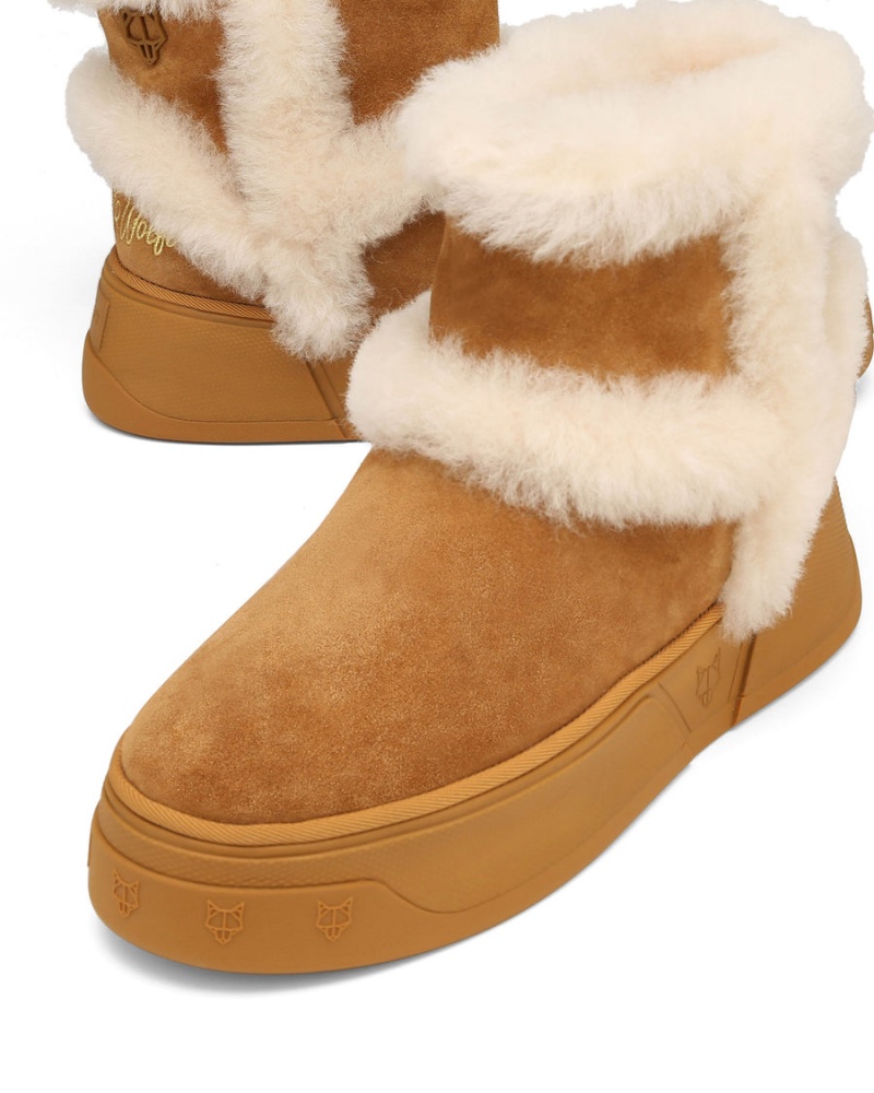 Férfi Naked Wolfe K-01 Shearling Csizma Barna | WOS1882SM