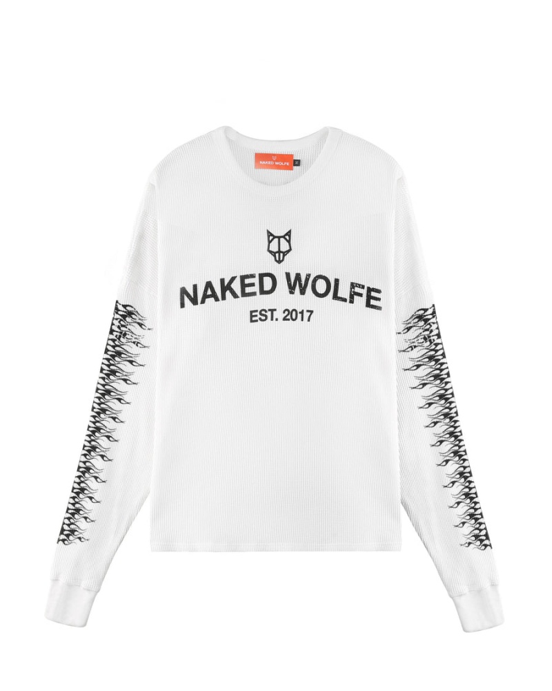 Férfi Naked Wolfe Thermal Pulóverek Fehér | XPF1491PX