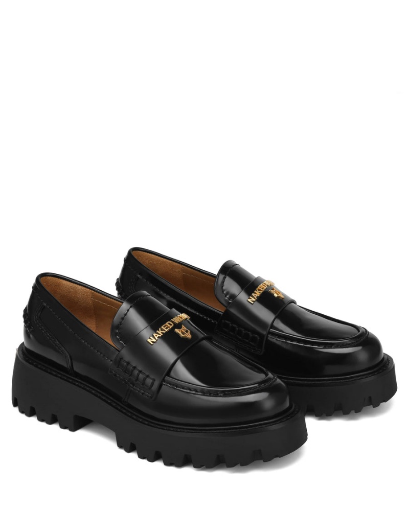 Női Naked Wolfe Flawed Box Loafers Fekete | MEB181HA