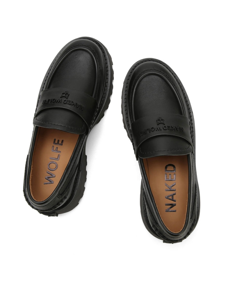 Női Naked Wolfe Flawed Bőr Loafers Fekete | HYK4682HW