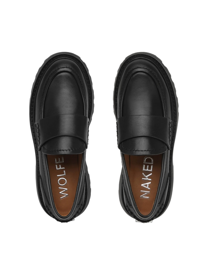 Női Naked Wolfe Flawless Bőr Loafers Fekete | ZRV6459OH